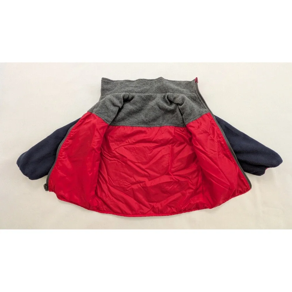 OSHKOSH B'GOSH Boys Blue & Red Reversible Fleece Jacket Small (8-10) - No Size